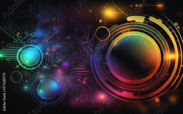 Fototapeta High-tech technology colorful background