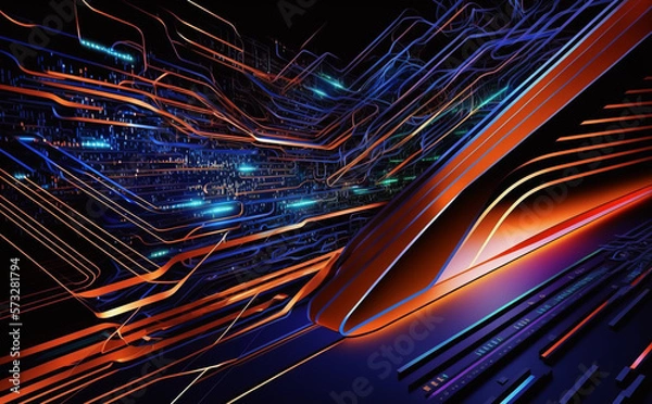 Obraz High-tech technology colorful background