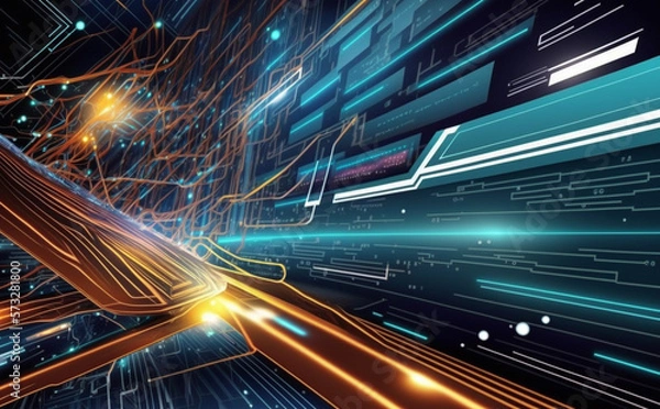 Obraz High-tech technology colorful background