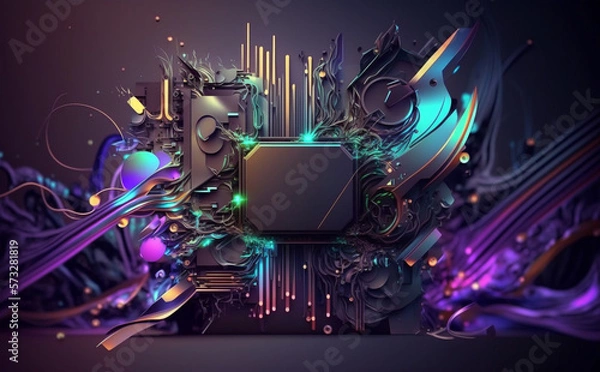 Fototapeta High-tech technology colorful background