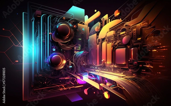 Obraz High-tech technology colorful background