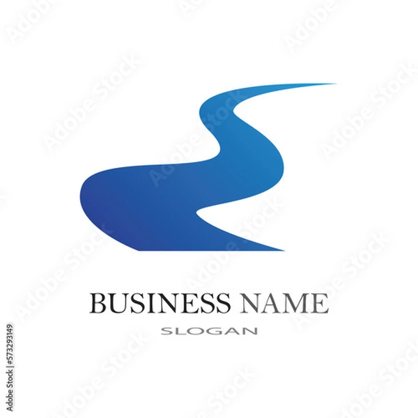 Obraz River logo business template vector illustration