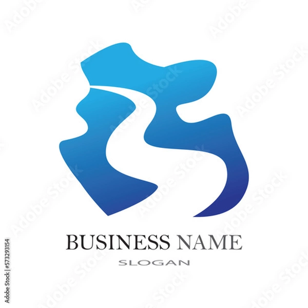 Obraz River logo business template vector illustration