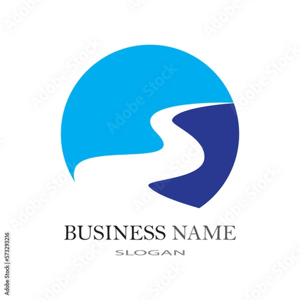 Obraz River logo business template vector illustration