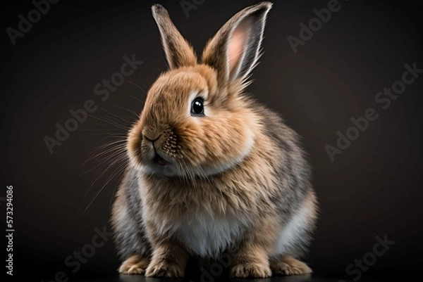 Fototapeta Adorable fluffy rabbit. Generative AI.