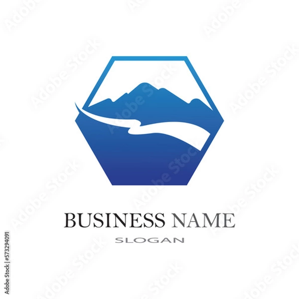 Obraz River logo business template vector illustration