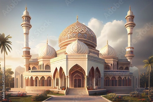 Fototapeta Beautiful Islamic Background. Created with Generative AI Technology