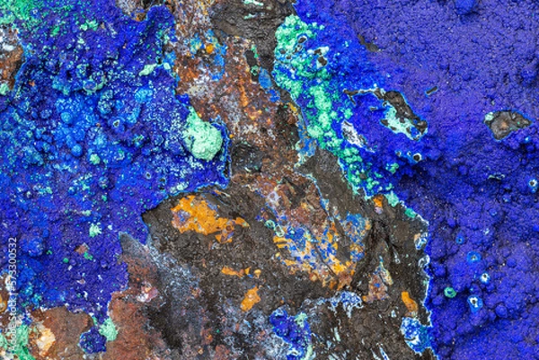 Fototapeta Deep blue Lapis lazuli rock. Natural mineral stone background