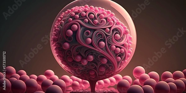 Obraz Pink bubblegum dream. Generative AI.