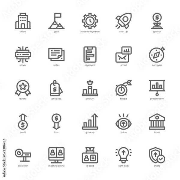 Fototapeta Business Analysis icon pack for your website design, logo, app, and user interface. Business Analysis icon outline design. Vector graphics illustration and editable stroke.