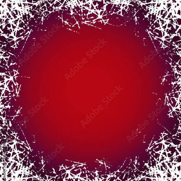 Obraz Ice crystals frame. Design border with frosted patterns on freeze winter window. Jpeg holiday background