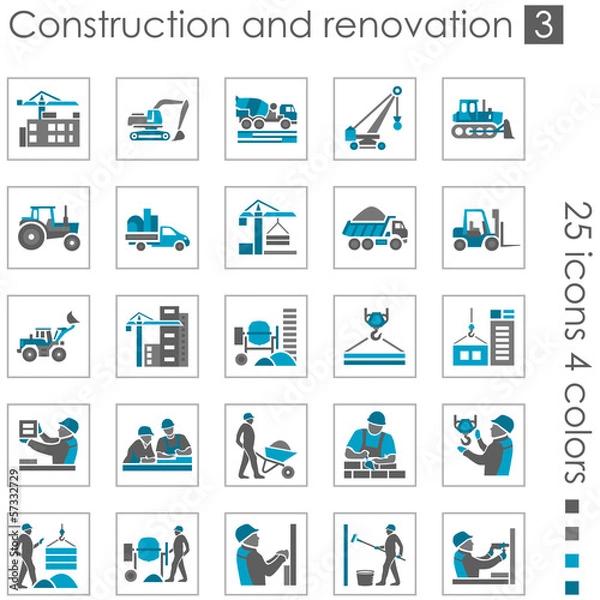 Obraz Ikony budowy i remontu 3