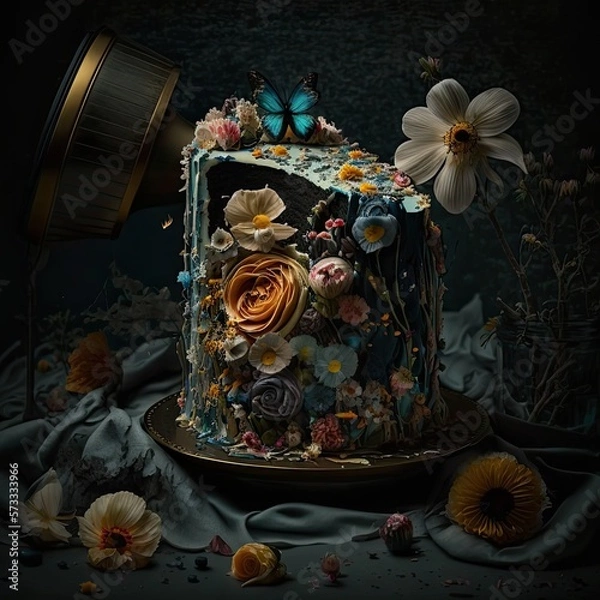 Fototapeta Elegant Fancy Decorated Cake - Generative AI