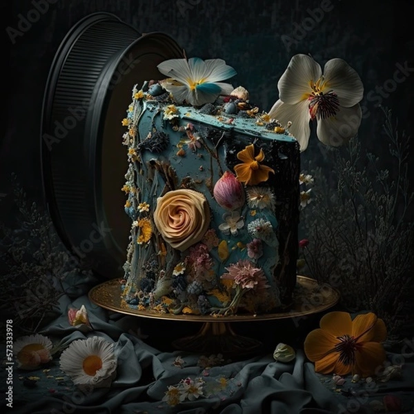 Fototapeta Elegant Fancy Decorated Cake - Generative AI