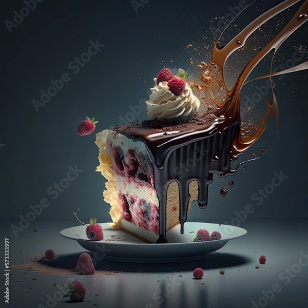 Fototapeta Elegant Fancy Decorated Cake - Generative AI