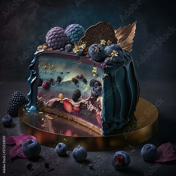 Fototapeta Elegant Fancy Decorated Cake - Generative AI