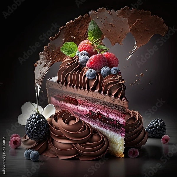 Fototapeta Elegant Fancy Decorated Cake - Generative AI