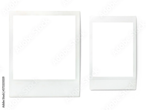 Fototapeta set of two vintage Polaroid / instant photo frames in different formats, isolated graphic design elements
