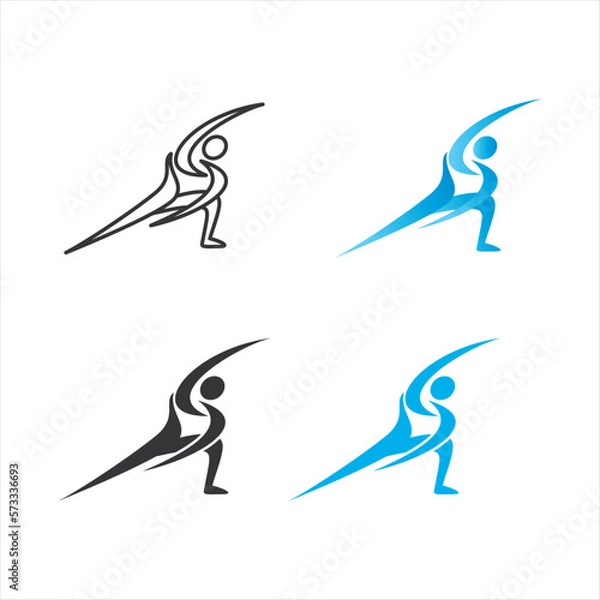 Obraz pilates line art color illustrations vector
