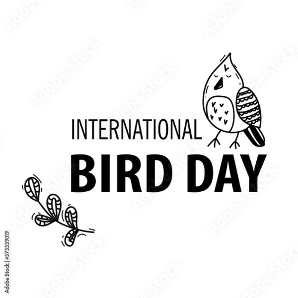Fototapeta National Bird Day. Holiday concept. Template for background, banner, card, poster with text inscription. Vector illustration
