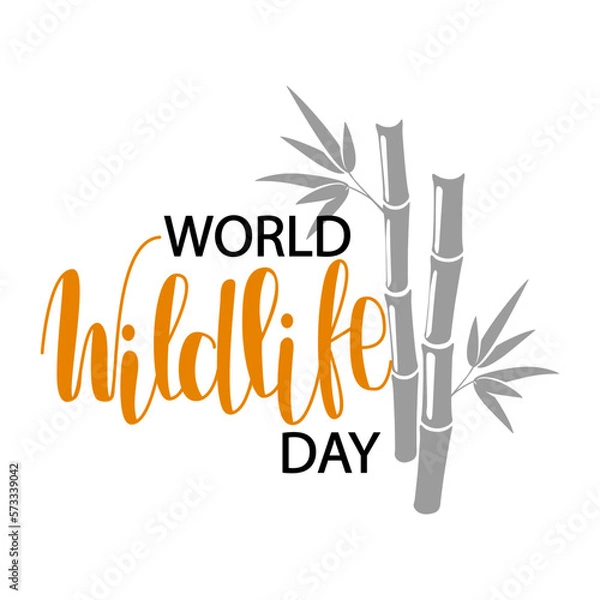 Fototapeta World Wildlife Day Poster with blue silhouettes of wild animals icon vector. Wild animals silhouette set. Environmental icon vector.