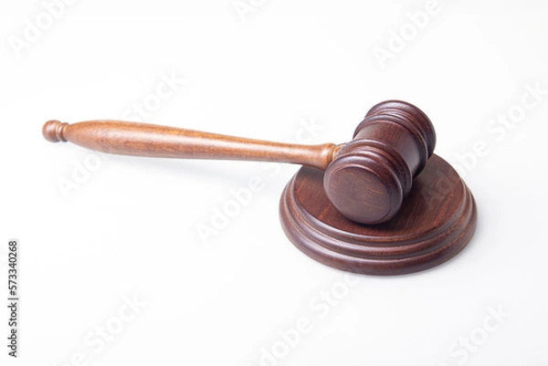 Obraz Judge gavel on white background. Law and justice background