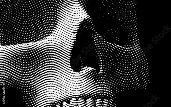 Obraz Realistic Engraved Skull Vector 