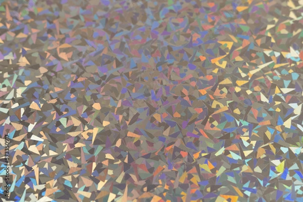 Obraz silver rainbow holographic foil texture, colorful hologram surface.