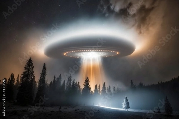 Obraz UFO in the sky. IA generative