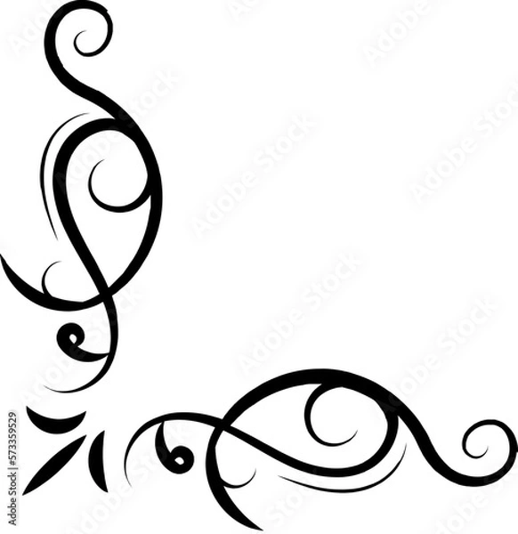 Obraz Black corner ornaments illustration