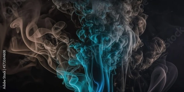 Obraz Colourful Smoke with Black Background