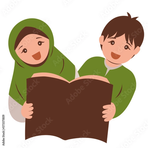 Fototapeta children read a book