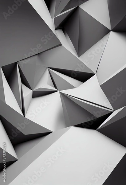 Obraz Abstract polygonal space low poly dark background with connecting dots and lines. Connection structure. 3d rendering Generative AI