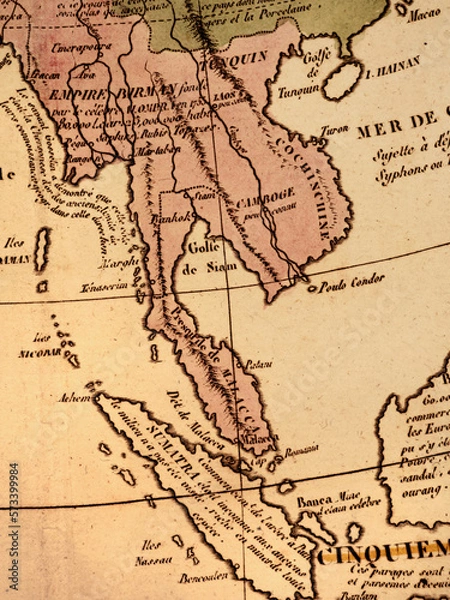 Fototapeta 古地図　インドシナ半島