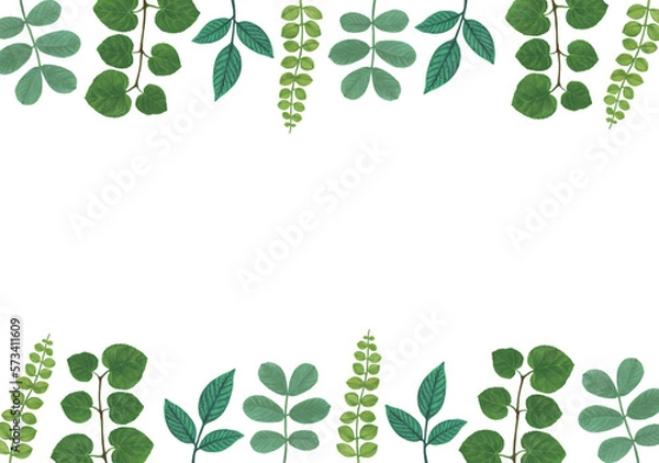 Obraz 青葉のフレーム背景素材