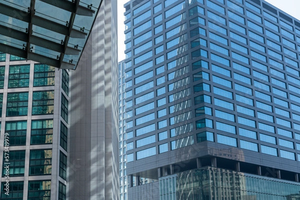 Obraz 東京汐留　高層ビル群の風景