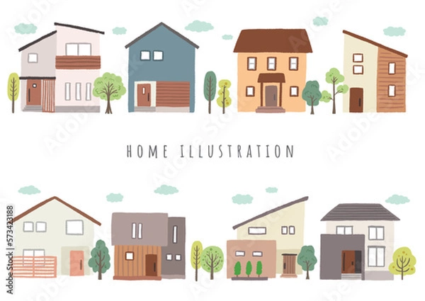 Obraz 家　住宅のイラスト