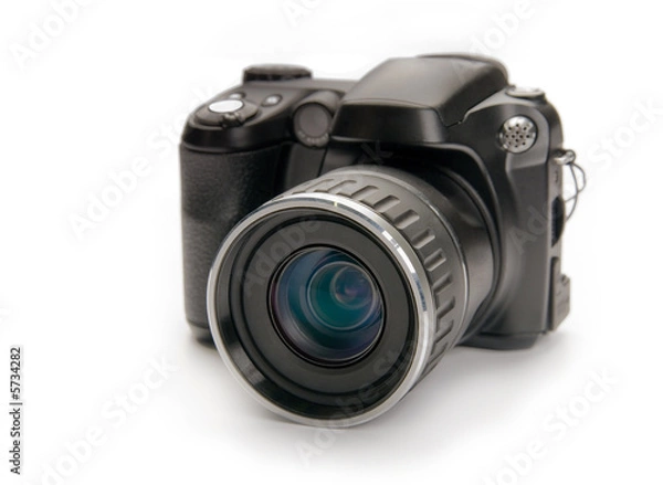 Obraz Digital camera, isolated on white background.