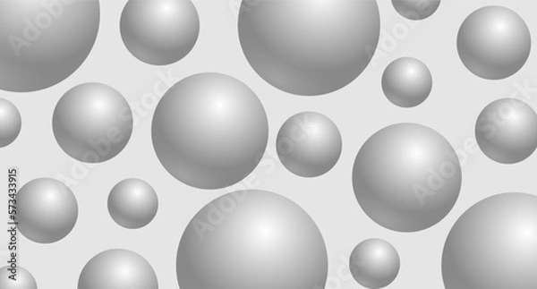 Fototapeta Abstract gray background with volumetric balloons. Backdrop for postcards and banners, for business and posters, websites and covers, vector illustration for graphic design
