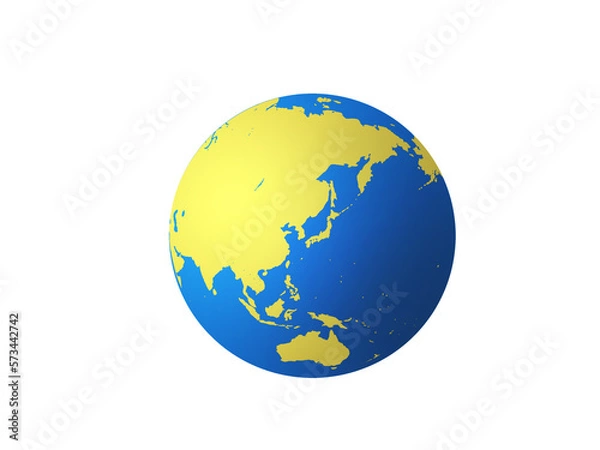 Obraz 白バックで日本を中心とした地球儀