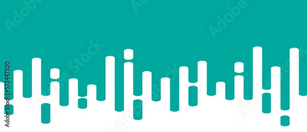 Obraz Teal abstract lines on white background. Trendy abstract lines transition background for backdrop, cover, wallpaper and banner. Rounded lines halftone for brochure, layout and flyer. Creative vector