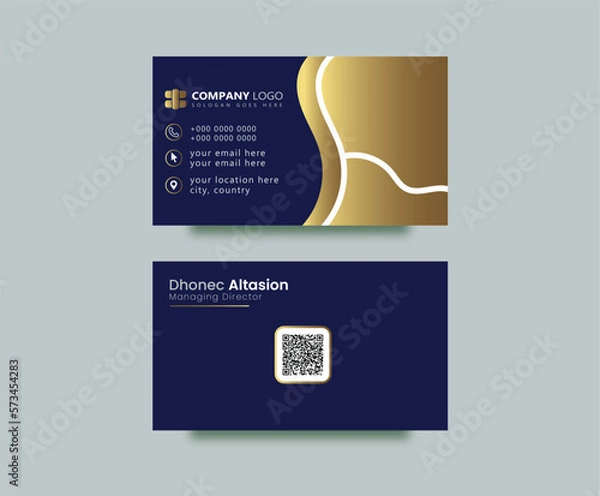 Obraz modern black and golden business card design template layout-vector