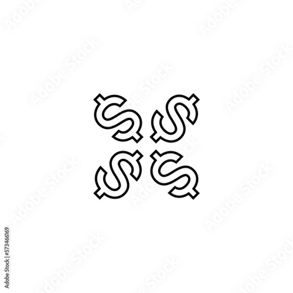 Fototapeta Dollar token icon isolated on white background. 