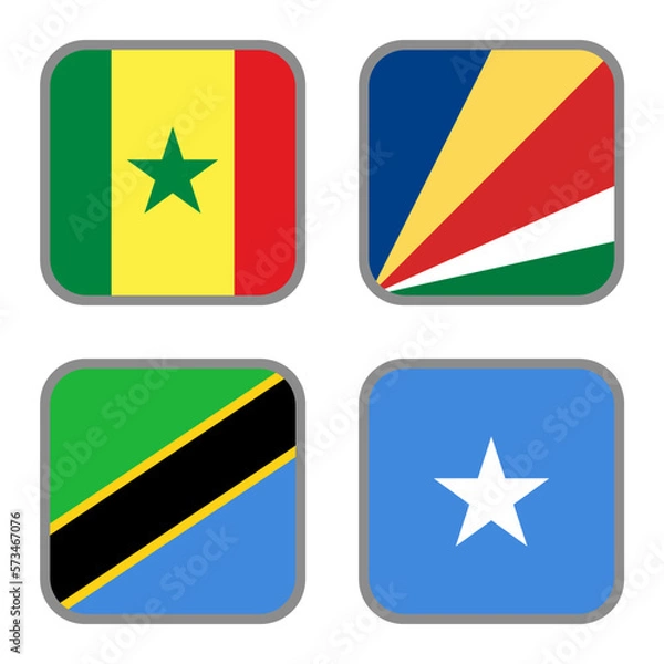 Fototapeta 世界の国旗アイコンセット☆アフリカ☆