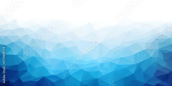 Fototapeta abstract white and blue minimal background, polygon concept, copy space for text, illustration, Generative, AI
