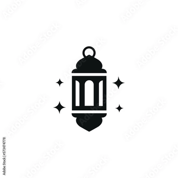 Obraz Islamic lantern flat icon isolated on white background. Islamic icon vector. Ramadan icon vector