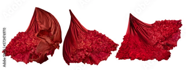 Obraz red abstract flying fabric png	