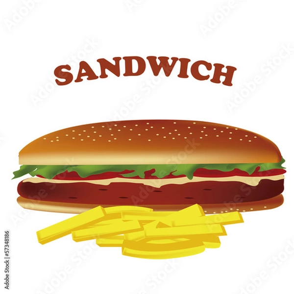 Fototapeta a big sandwich with tomato