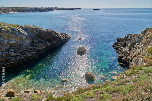 Obraz Klares Meer an der wilden Felsenküste von Quiberon in Frankreich