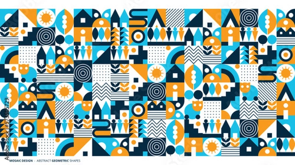 Obraz Abstract flat colorful mosaic background